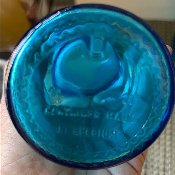 VINTAGE Set of # 3 Blue Glass Containers - Picture 6 of 7